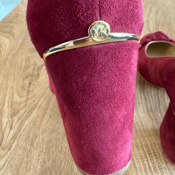Michael Kors | Suede Merlot Pump Block Heels | Women’s Size 9 - Picture 9 of 11